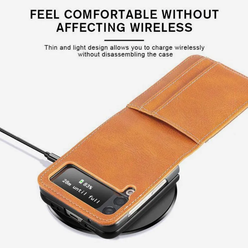 Samsung Galaxy Z Flip& Z Flip 3/4/5/6 Phone Case Leather Phone Bag with Multi-Slot