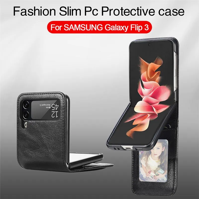 Samsung Galaxy Z Flip& Z Flip 3/4/5/6 Phone Case Leather Phone Bag with Multi-Slot