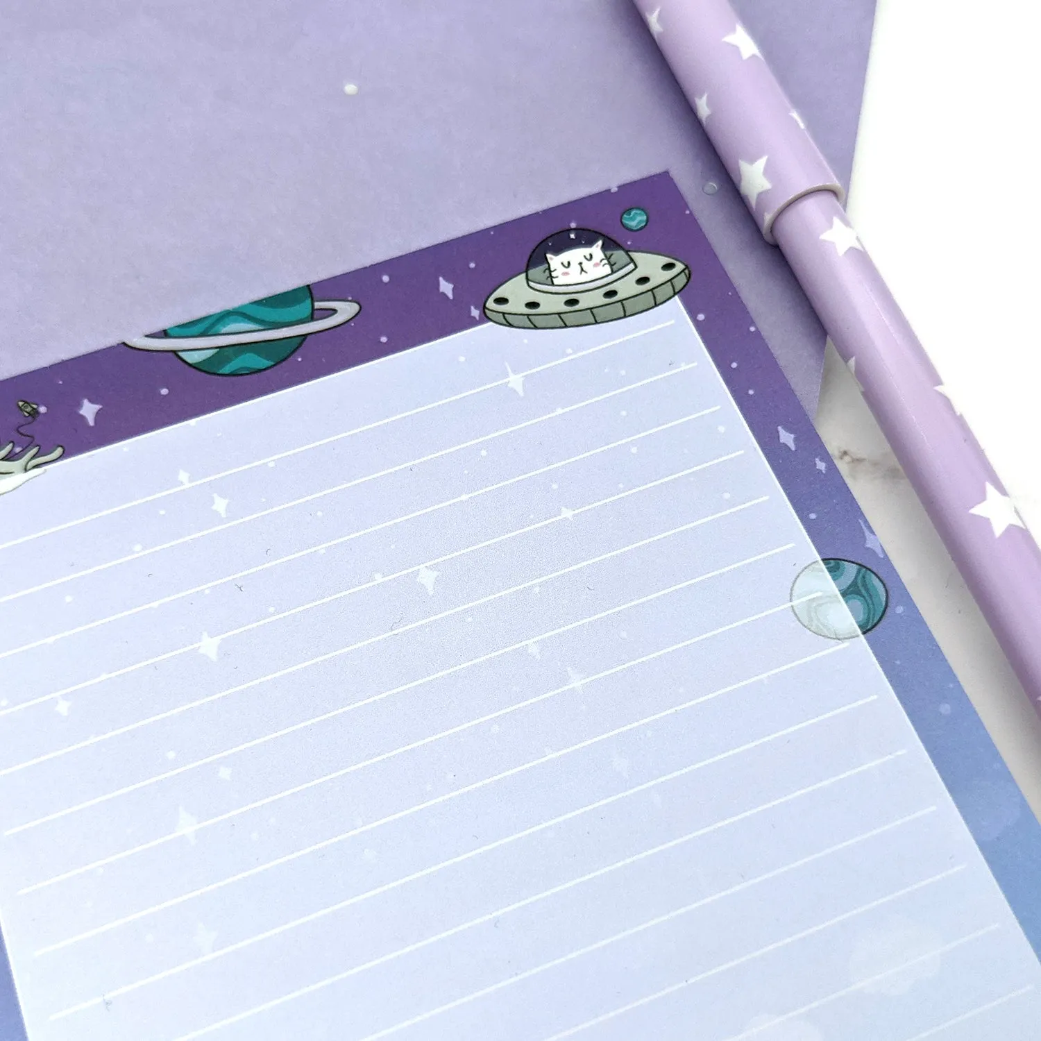 Space Cats VS. Unicorns A6 (4x6) Notepad