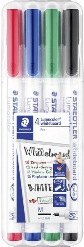 Staedtler - Lumocolor Slim Whiteboard Wallet of 4 - Assorted Colours