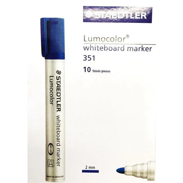 Staedtler Lumocolor Whiteboard Marker Bullet Point Blue 10pk