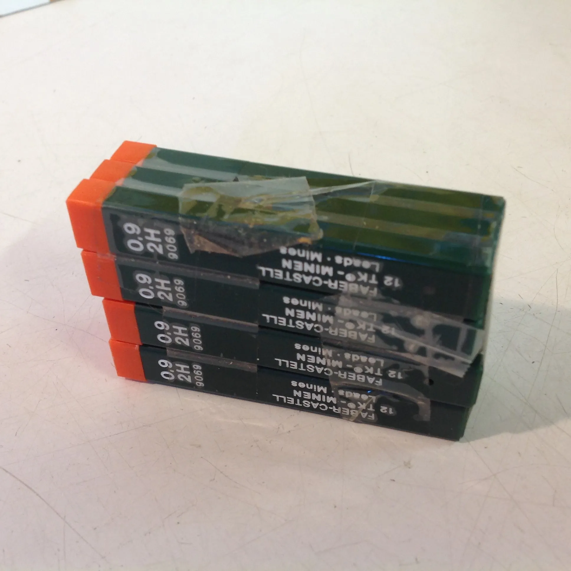 Vintage 1990's Faber-Castell Mechanical Pencil NOS Refill  Lead TK-Minen "2H" 0.9 mm 9069 Pack of 12