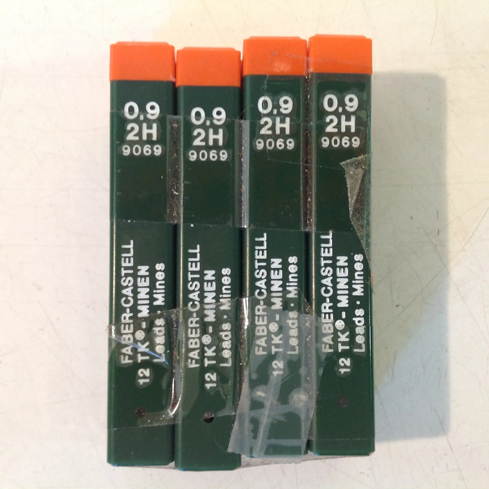 Vintage 1990's Faber-Castell Mechanical Pencil NOS Refill  Lead TK-Minen "2H" 0.9 mm 9069 Pack of 12