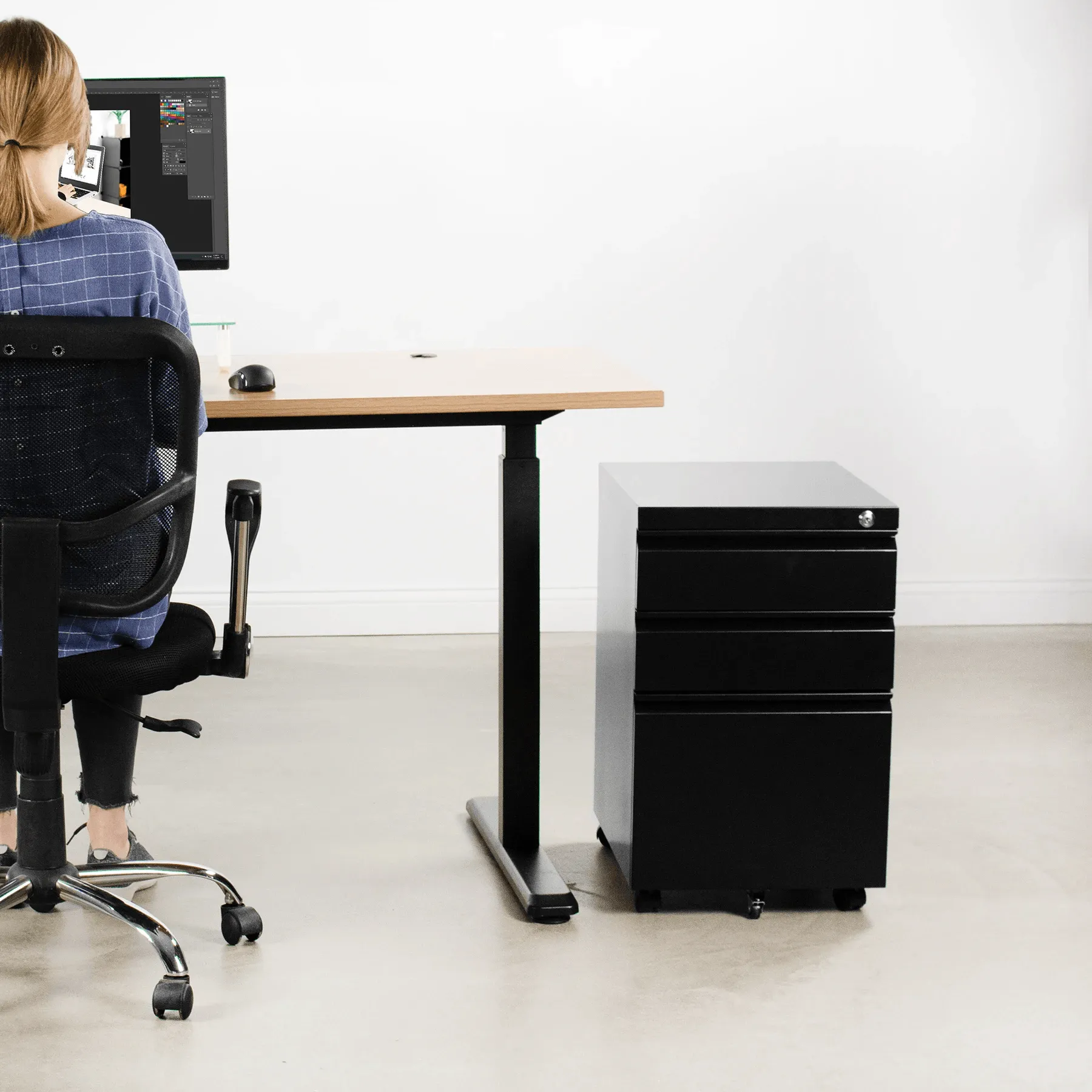 VIVO Black Mobile File Cabinet Cart, FILE-MB01B
