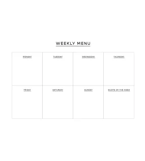 Weekly Menu