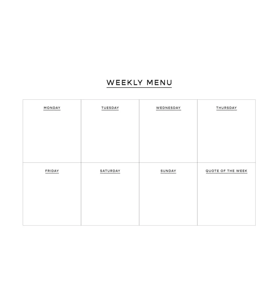 Weekly Menu